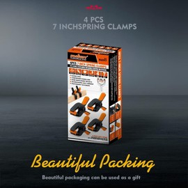 HORUSDY 4-Pack Spring Clamps Heavy Duty, 7-inch Large Plastic Clamps for Crafts with 3.7 Inch Jaw Opening for DIY, Gluing, Clamping and Securing