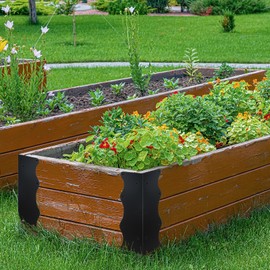 4 Pack 11"x3"x3" Raised Garden Bed Corner Brackets, Corner Brackets for Raised Garden with Wood Screws for 20"-24" Bed Edges for Vegetable Planter Wood