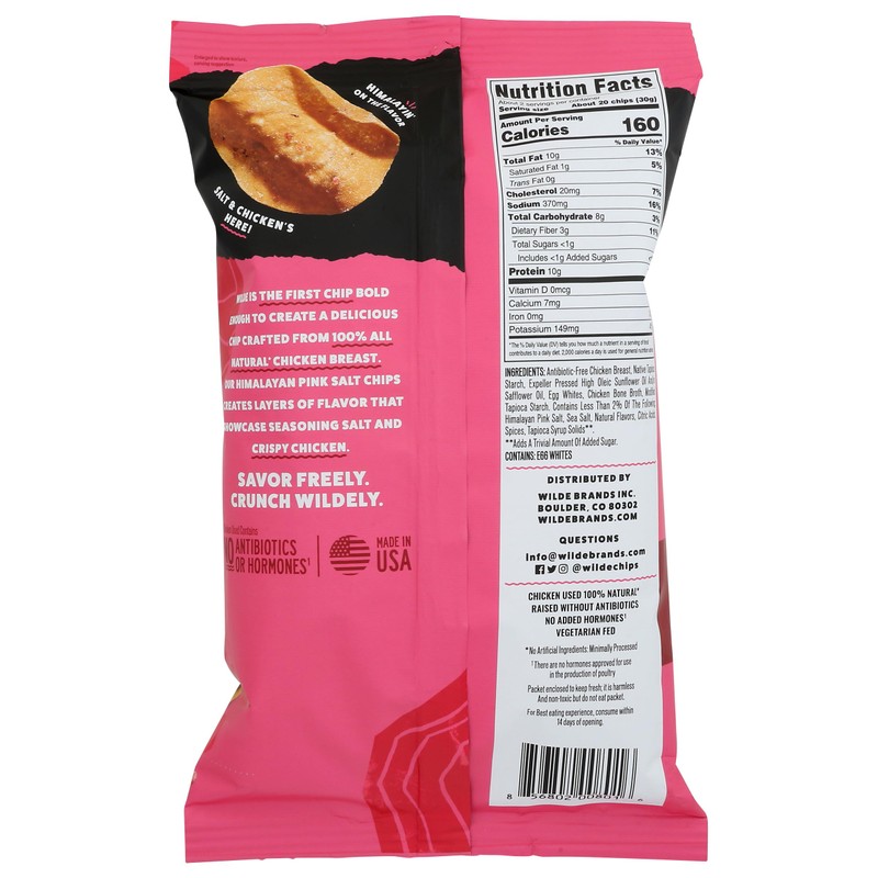 WILDE BRANDS Himalayan Pink Salt Chicken Chips, 2.25 OZ