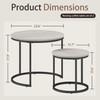 Otterease Nesting Tables Set of 2, Round Coffee Table, Small