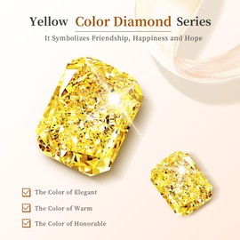 Dangle Earrings for Women, Sterling Silver Earring Oval Yellow Cubic Zirconia Lab Created Imitation Diamond Drop Anniversary Birthday Christmas Valentine's Day Gifts for Her Hypoallergenic