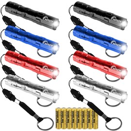 Sunloy 8-pack 4 Colors Bright Mini LED Flashlight Set - Portable Flashlights Ideal for Traveling, BBQ, Camping, Cycling, Party, Backpacking, Night Reading (Multicolor)