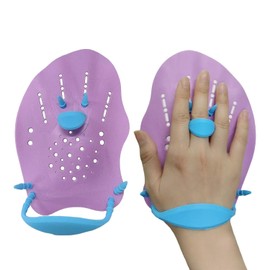 UCEDER Swim Paddles Hand ,Swim Training Hand Paddles with Adjustable Elastic Straps for Lap Swimming,Improve Speed, Form & Strength for Beginners & Skilled Swimmers (Purple, Child)