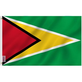 Anley Fly Breeze 3x5 Foot Guyana Flag The Golden Arrowhead -Double Stitched