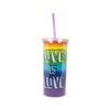 Silver Buffalo Love is Love 20 Oz Plastic Cold Cup