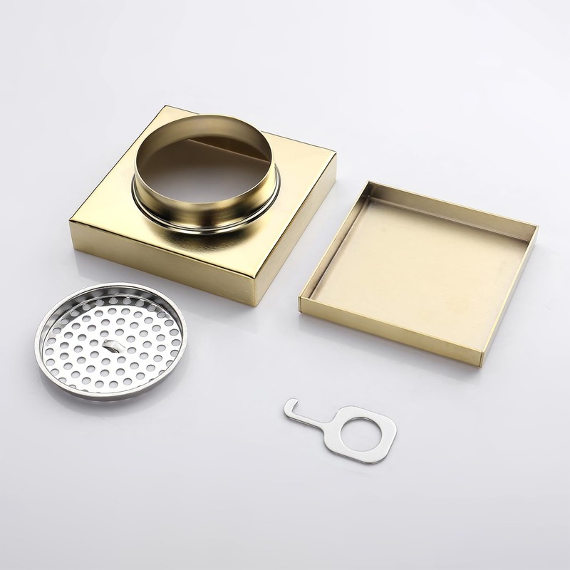 Decaura Shower Grates Bathroom Floor Drain Waste Stainless Steel (Brushed