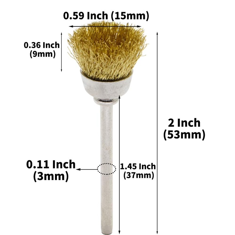 45-Piece Brass Wire Brush Set - Metal Rust Removal, Polishing,