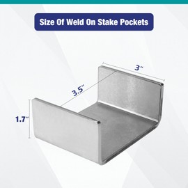 JTZFD 16 Pcs Weld On Trailer Stake Pockets, Suitable for 2'' x 4'' Wood Upright Trailer Bracing, Metal Trailer Rail Brackets Ideal for Installing On Flatbed Trailers, Box Trailers, and Trucks