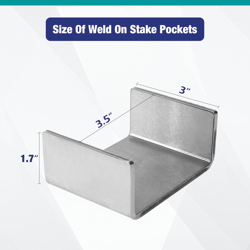 JTZFD 16 Pcs Weld On Trailer Stake Pockets, Suitable for