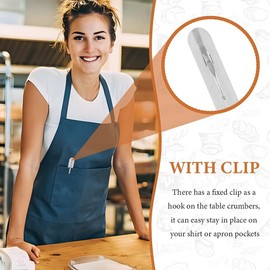 COYUN 2 Pieces Stainless Steel Crumb Scraper Table Crumb Sweeper Crumb Sweeper Table Crumb Remover Crumb Remover Crumb Tool Table Roller for Crumbs Table Roller Crumb Brush