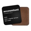 Accountant Square Coaster - Maths Work New Job Dictionary Regular