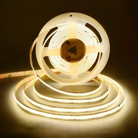 THUNGCIT COB LED Light Strips, Flexible, Super Bright LED Strips, 9W/M DC 12V 16.4FT, Natural White 4000K Uniform Light with High Density for Bedroom Interior Decoration (Strips Only)