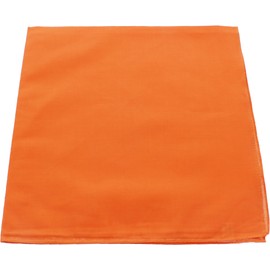 ARMYU Solid Color Military Bandana (22" x 22"), Solid Head Scarf Do-rag 100% Cotton Bandanna Cover (Safety Orange)