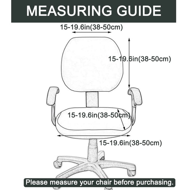 Shukii Black Waterproof PU Leather Chair Cover - Office Desk