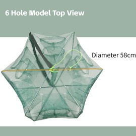 6/12 Fishing Pot Foldable Crab Fish Trap Cast for Crab Crayfish Shrimp Prawn (6¿×)