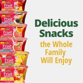 Del Monte Fruit Refreshers Peaches Honeysuckle Fruit Cup Snacks 6 Pack