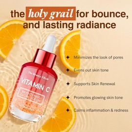 The Beauty Elixir Suero Facial Con Vitamina C Beauty Elixir: Iluminador, Antienvejecimiento Y Tratamiento De Manchas Oscuras. Cuidado De La Piel Coreano Limpio Y Sin Crueldad Ani Vitamina C 1,69 Onza