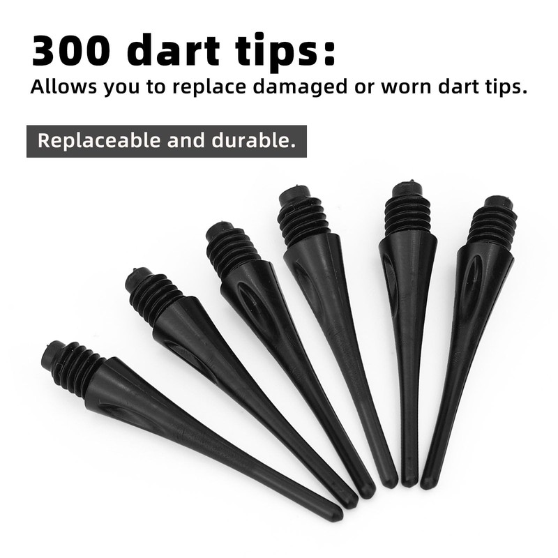 Sinbana 300 Pack 2BA Thread Soft Dart Tips, Durable Nylon