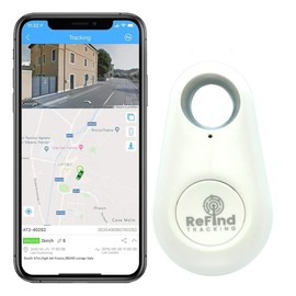 ReFind Smart tracker. Mini GPS Bluetooth locator. For finding Keys, luggage, possetions, pets. Compact AIR I TAG blue, pink, green, black, white. (White)