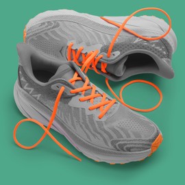 Miscly Oval Shoe Laces Half Round Athletic Shoelaces, Multiple Lengths and Colors Available, Neon Orange, 54" (137 cm)