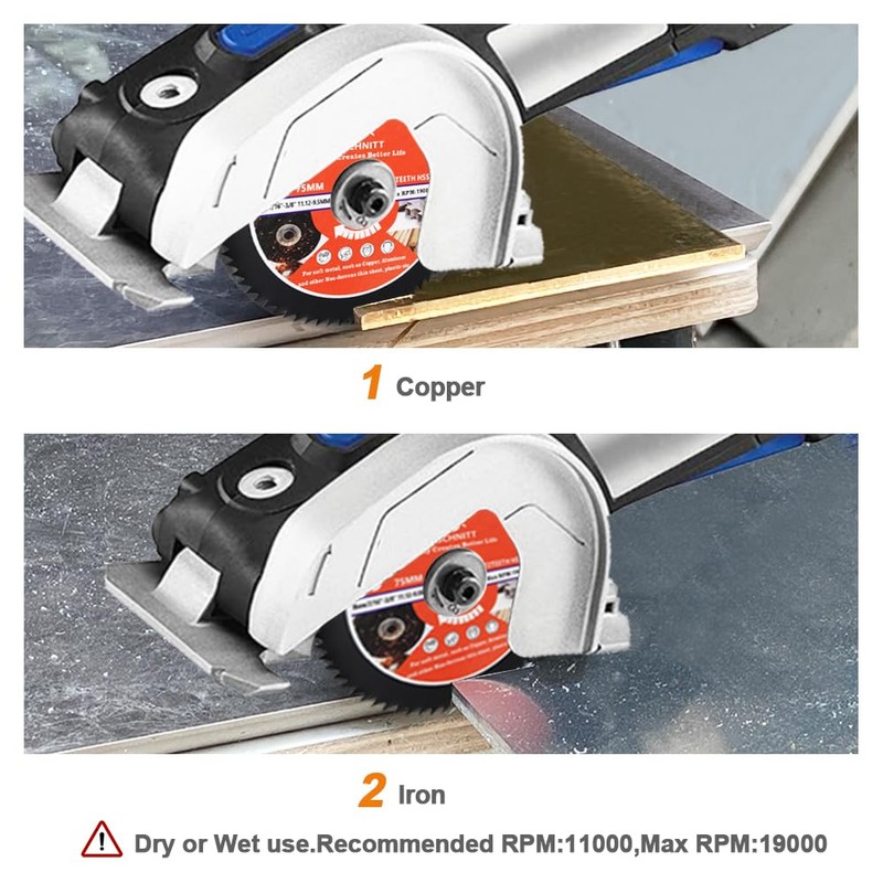 HSS Circular Saw Blade 3inch - BRSCHNITT 3pcs 72T 11.12-9.5mm