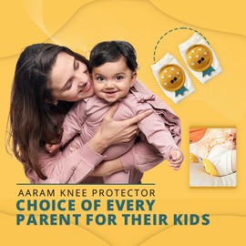 AARAM Baby kids Cotton Knee Support, Babies Toddlers Kneepad,Crawling knee safety guard protector for baby, Walking Support with Anti-Slip Material, Unisex, Washable and Comfortable