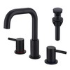 JXMMP 3 Hole Black Sink Faucet Bathroom, 8 in Matte