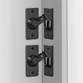 KOVOSCH 2 Pack Screen Door Latch 90 Degree, 1.73 x 0.75 Inches Gate Latch Sliding Screen Door Lock Barn Door Latch, Black