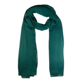 WESTEND CHOICE Ladies Scarves Women Crepe Chiffon Large Crinkle Scarf Shawl Headscarf Stole Neck Wrap women's scarves & wraps 180x70 cm (Dark green)