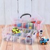 Lesbin 3-Tier Craft Storage Box, 30 Compartments Clear Plastic Craft