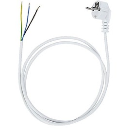 Connection Cable Power Cable 3-Pin 3 x 0.75 mm² (3.0 Metres, White)