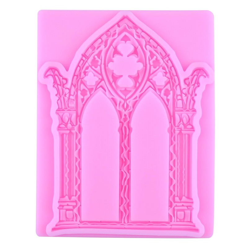 MIYAHOUSE Gothic Castle Gate Silicone Molds Window Fondant Mold Set