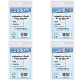 4 x 100 TCG Guru Perfect Size Fit Inner Sleeves 4 x 100 Soft Sleeves Size: 64 x 89 mm + Heartforcards® Shipping Protection