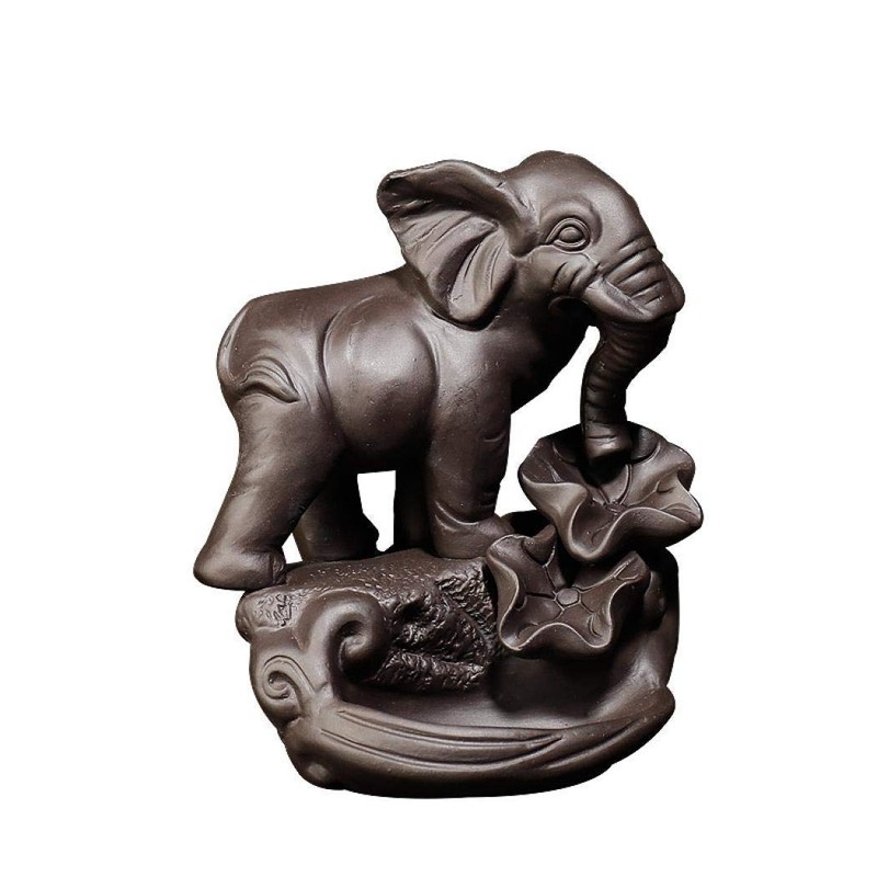 XUDREZ Cute Elephant Backflow Incense Holder Ceramic Waterfall Backflow Incense