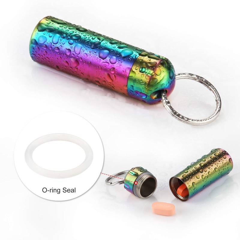 VTAR Pill Organizer,2 Pack,Waterproof Single Chamber Stainless Steel Travel Small