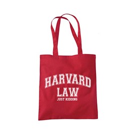 Harvard Law Just Kidding Tote Bag - red One Size