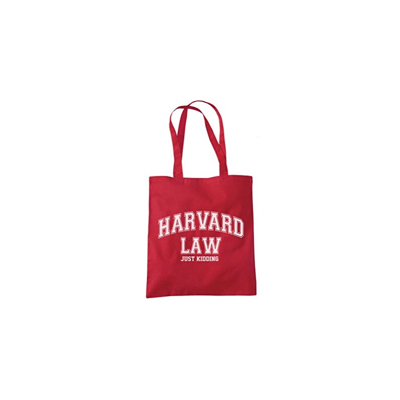 Harvard Law Just Kidding Tote Bag - red One Size