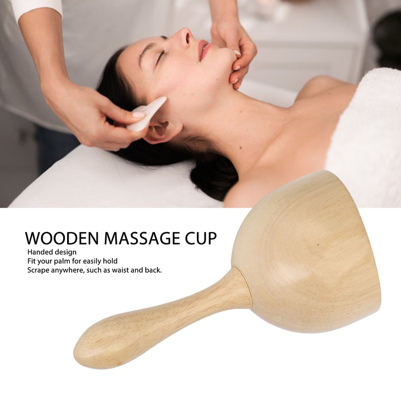 Wooden Gua Sha Cup Lymphatic Drainage Reduce Swelling Promote Circulation