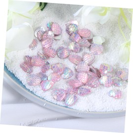 CORHAD 50pcs Light Ab Polymer Clay Round Rhinestone Loose Beads for Jewelry Making Decoration Heart-Shaped Craft Accessories