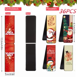Pack of 36 Christmas Magnetic Bookmarks, Magnetic Bookmarks, Colourful Cute Bookmarks, Magnetic Bookmarks, Christmas
