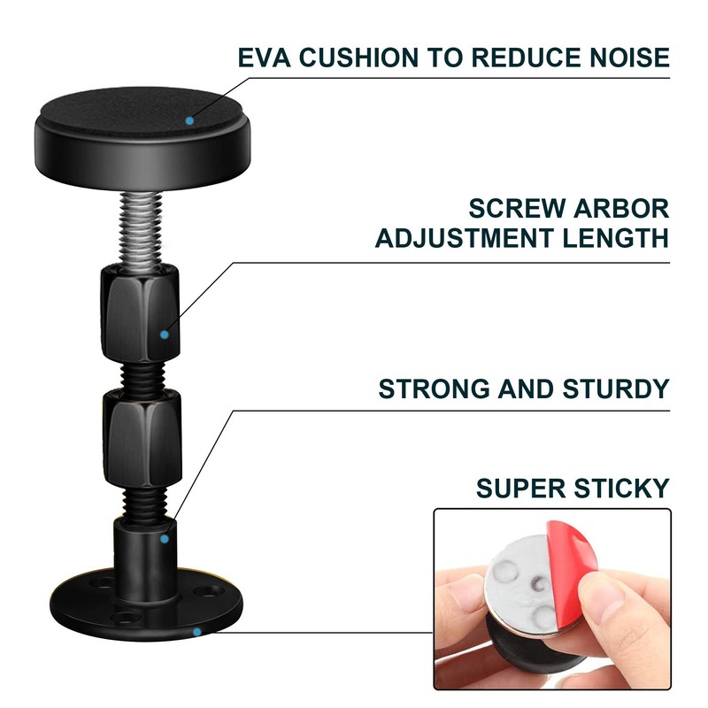 2PCS Black Adjustable Bed Frame Anti-Shake Tool , Headboard Stoppers