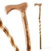 Brazos Rustic Wood Walking Cane, Twisted Hickory, Traditional Style Handle,