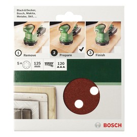 Bosch 2609256A25 Sanding Sheet Set for Random Orbit Sanders (5-Piece)