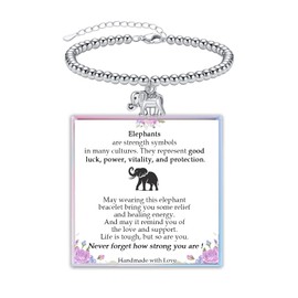 YBISNAIRE Elephant Gifts for Her Women, Cool Elephant Bracelet Good Luck Gifts for Women Girls Get Well Soon Inspirational Gift for women Birthday Mothers Day Christmas
