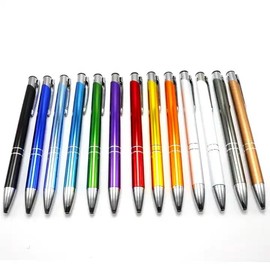 Stylish quality metal ballpoint Pens, black ink, soft writing experience (black ink, Multiple body colours (13 colours per pack))