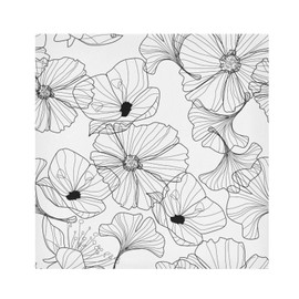 Gkseojer Black and White Floral Table napkins of textile 20x20 Inch Reusable Washable Fabric Dinner Napkins - 6 Pcs