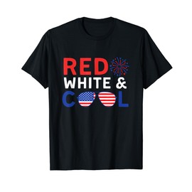Mens Kids Women's 4th July Patriotic Red Blue & Cool USA T-Shirt