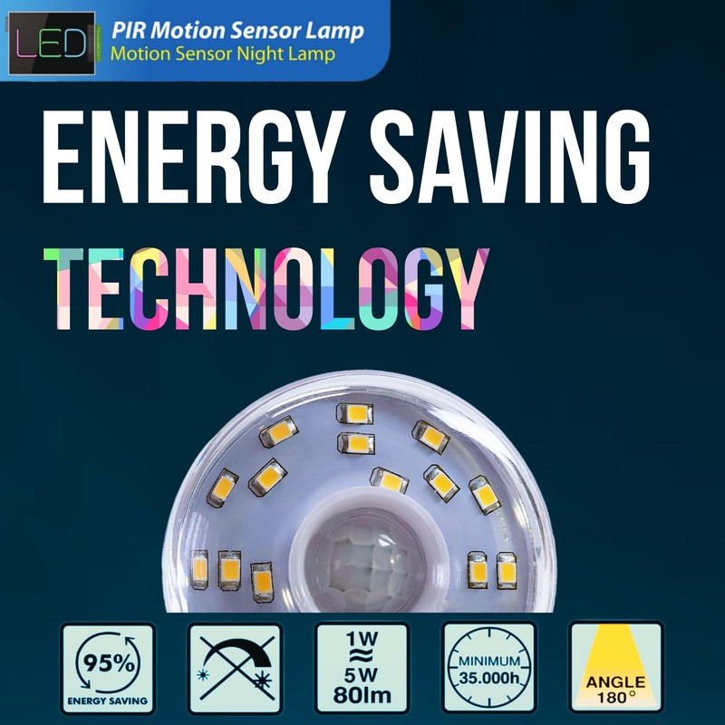 LED Motion-Activated Sensor Dusk to Dawn PIR Night Light AC