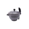 CGB Giftware Grey Stoneware 400ml Soup Bowl and Spoon Set