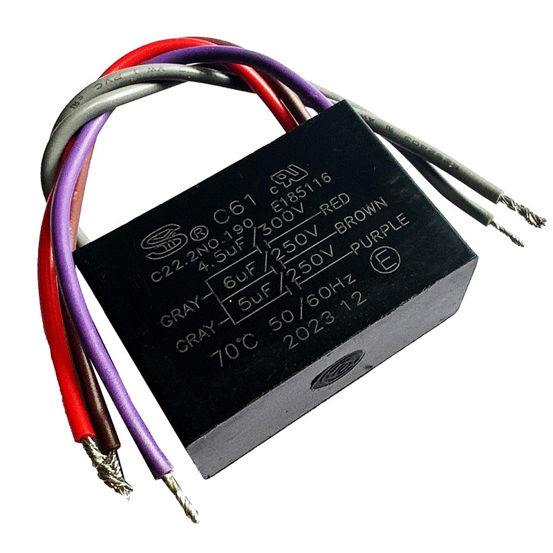 C61 4.5uF+5uF+6uF 5 Wire 250VAC Ceiling Fan Capacitor